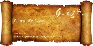 Guss Ákos névjegykártya